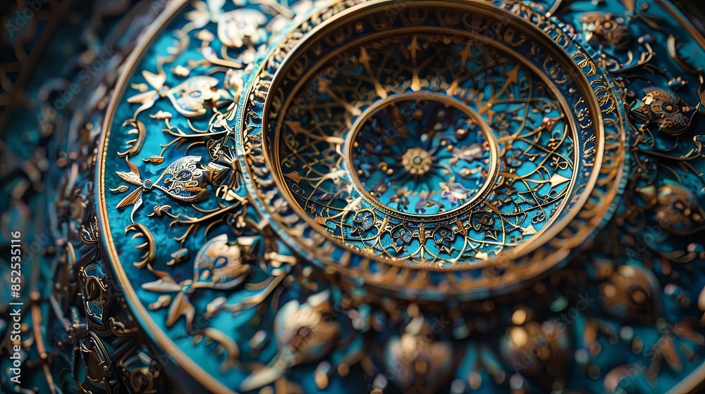 Fototapeta premium Ornate Islamic Ceramic Plate with Luxurious Detail