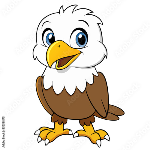 Cute eagle bird cartoon vector illustration