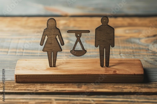 Gender Equality Symbol on Wooden Background photo