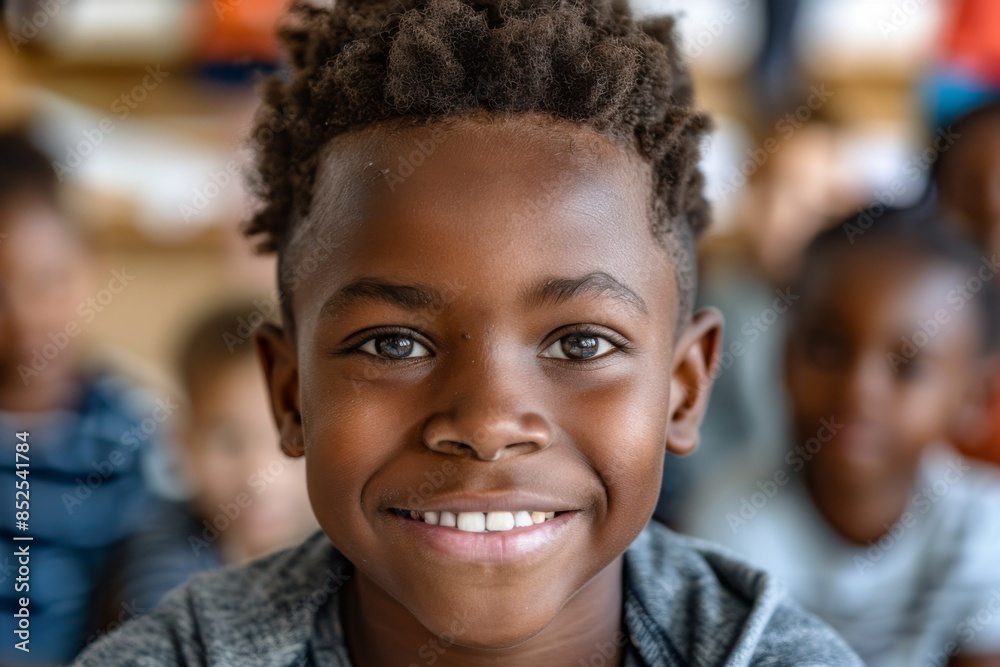 Young Student Smiling in Classroom Young Student Smiling in Classroom