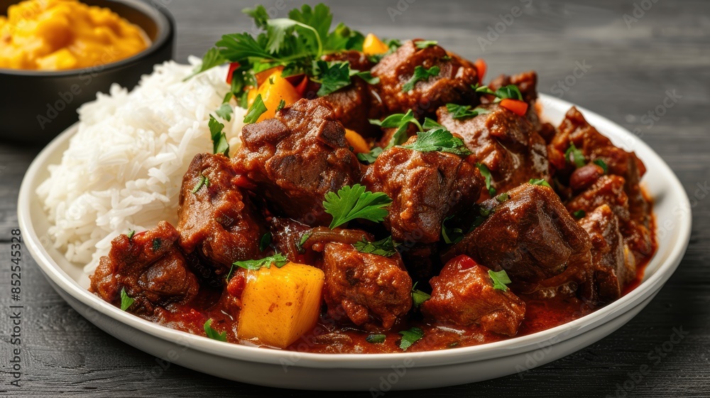 Delicious beef stew with rice and vegetables Delicious beef stew with rice and vegetables