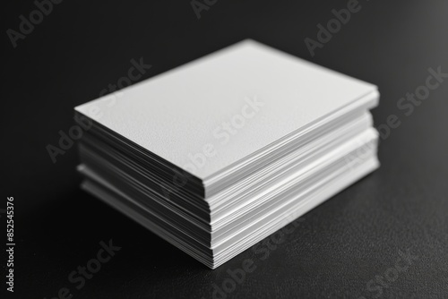 Stack of Blank Business Cards on Black Background © Sandu