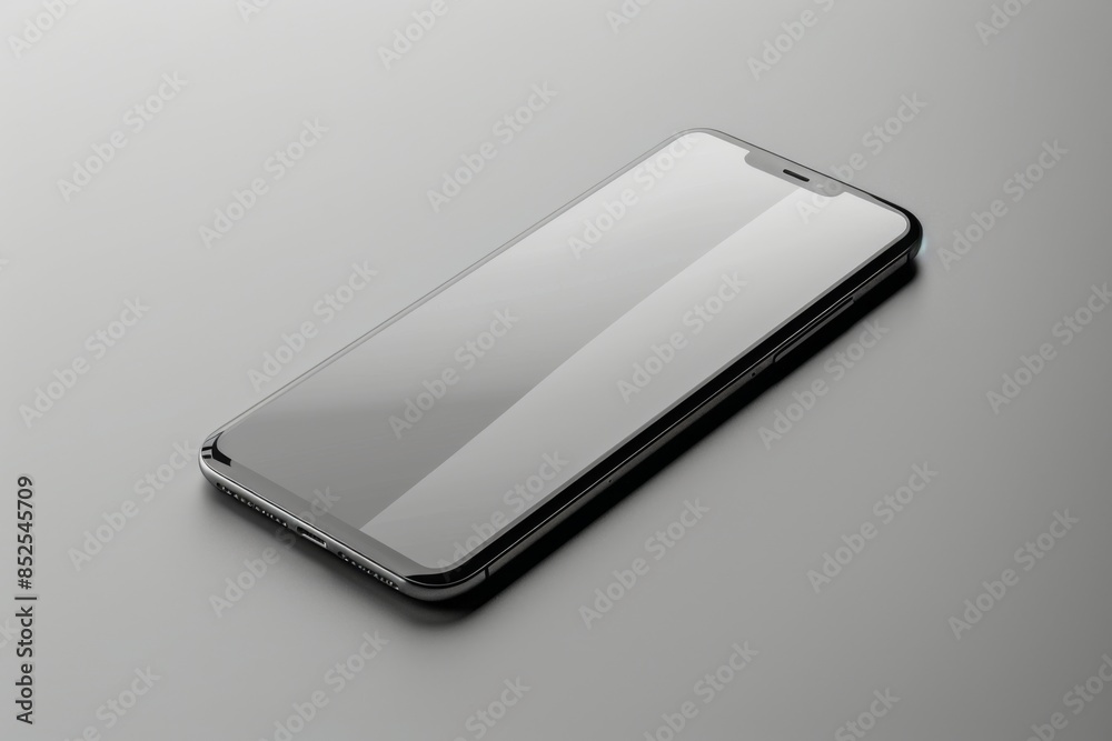 Modern Smartphone on Gray Surface Modern Smartphone on Gray Surface