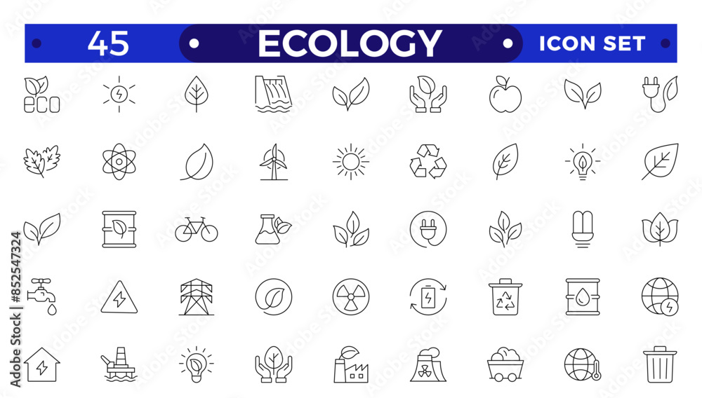 Ecology outline icon set. Icons for renewable energy, and green technology. Design elements for your projects.Set of green energy thin line icons. Ecology outline icon set. Icons for renewable energy, and green technology. Design elements for your projects.Set of green energy thin line icons.