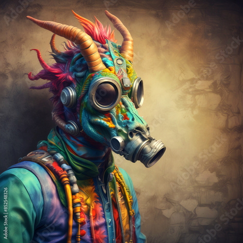 portrait of a man with a mask