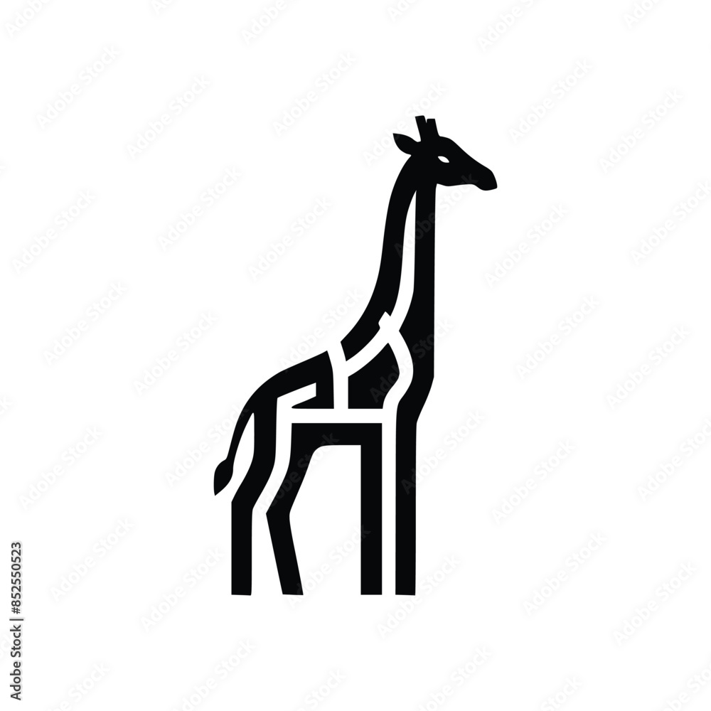 Silhouette of a Giraffe vector logo icon illustration Silhouette of a Giraffe vector logo icon illustration
