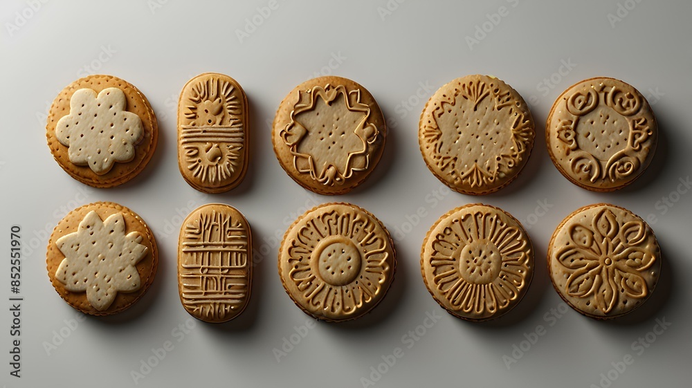 An outline silhouette of a biscuit icon set isolated on a white background. An outline silhouette of a biscuit icon set isolated on a white background.