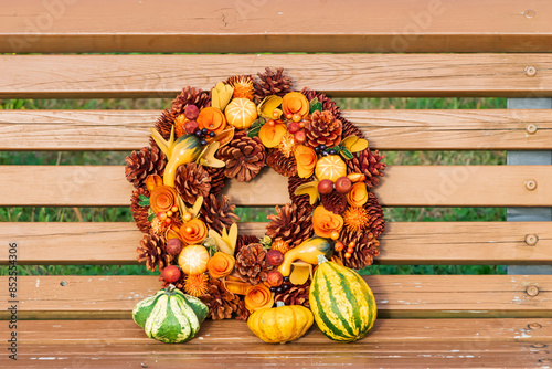 秋の収穫祭の飾り、ハロウィンリース
