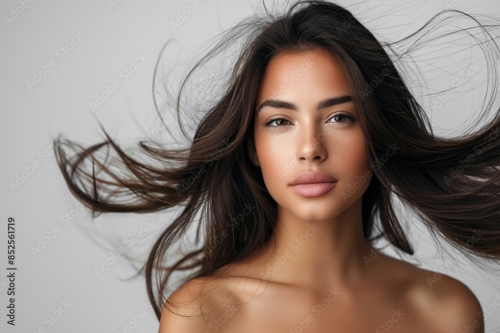 Brazilian beauty with enchanting eyes and thick, smooth hair Brazilian beauty with enchanting eyes and thick, smooth hair