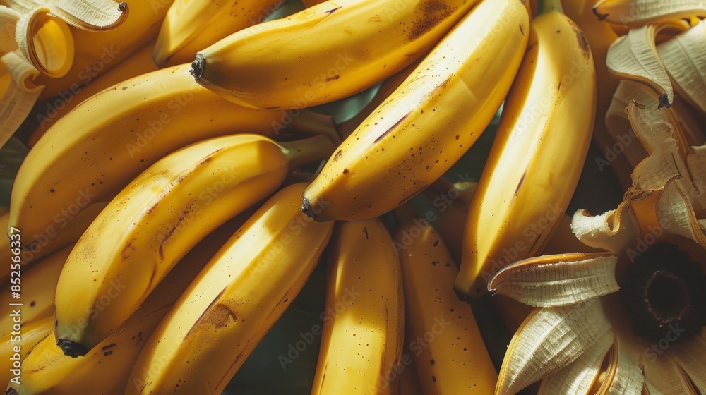 Close up shot of group of bananas Close up shot of group of bananas