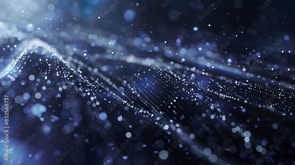 Abstract futuristic background with glowing particles and dots on dark blue, perfect for science or tech banner design, business presentations, and tech conferences. Abstract futuristic background with glowing particles and dots on dark blue, perfect for science or tech banner design, business presentations, and tech conferences.