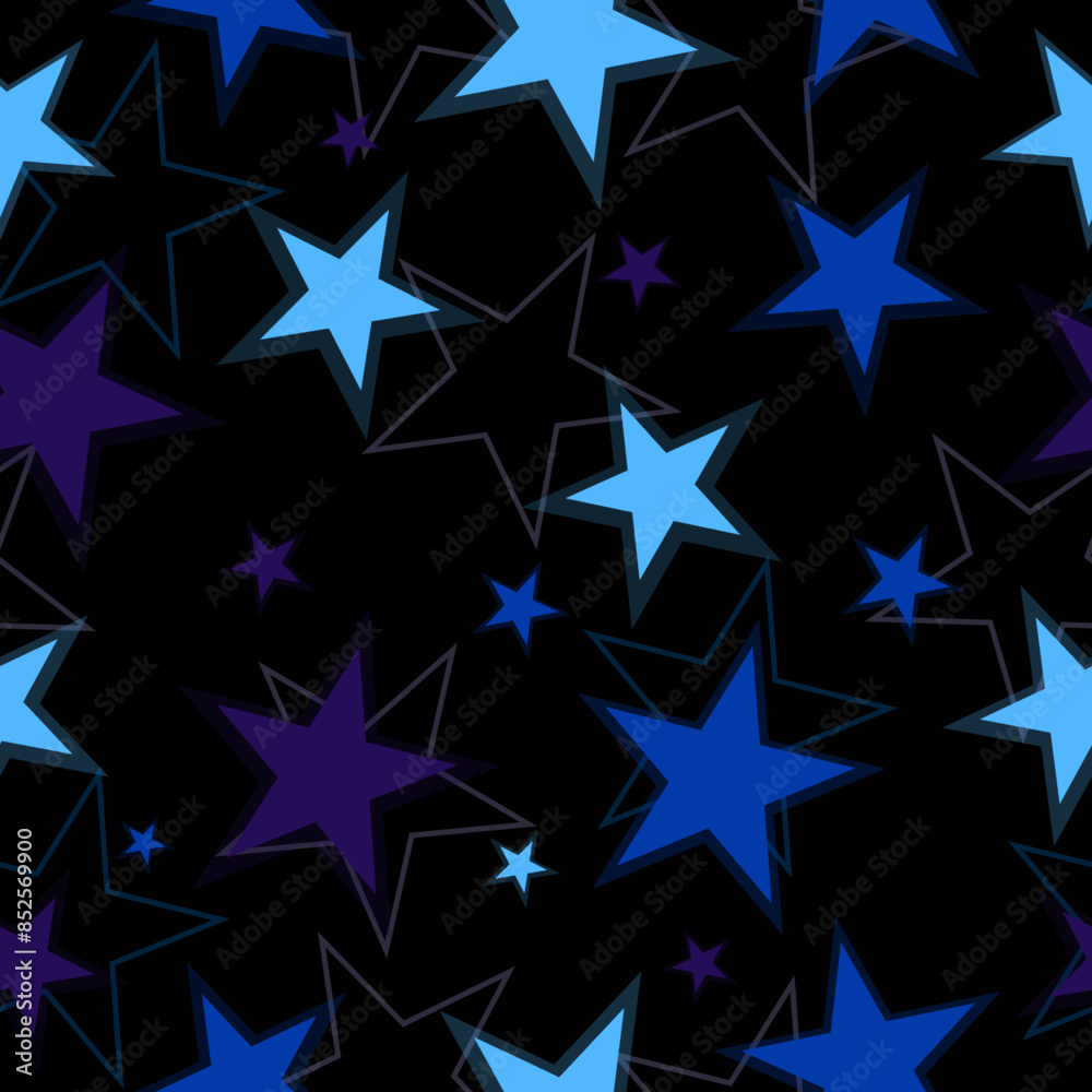 Abstract black and rainbow seamless pattern background. stars seamless pattern full color on black background vector eps10 editable. Abstract black and rainbow seamless pattern background. stars seamless pattern full color on black background vector eps10 editable.