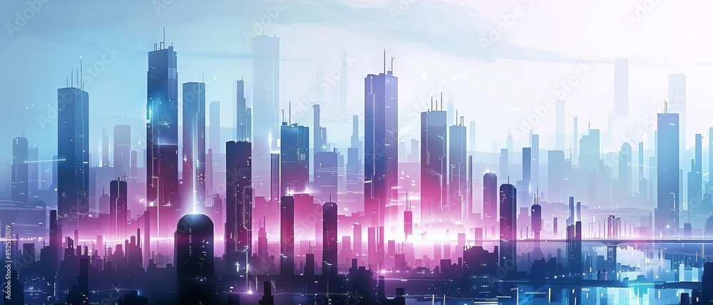 Blend technology and architecture to create a futuristic cityscape Blend technology and architecture to create a futuristic cityscape