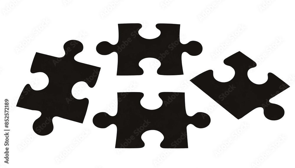 Fototapeta premium schwarze Silhouette Kontrast Puzzelteil set icon isoliert auf weißen Hintergrund, Freisteller