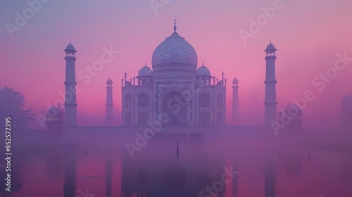 the Taj Mahal, Agra, India, white marble mausoleum, symbol of love,nice mood on nice background