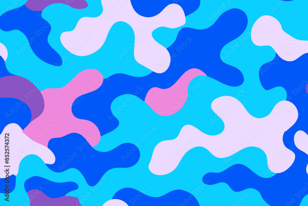 Fototapeta premium Seamless star pattern with camouflage colors for wallpaper and fabric design