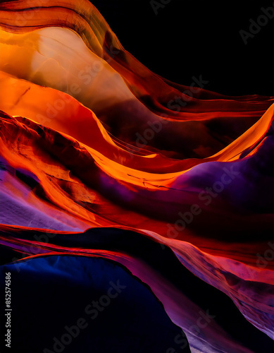 Abstract colorful minimalist background, black and mixture of orange, brown and purple colors