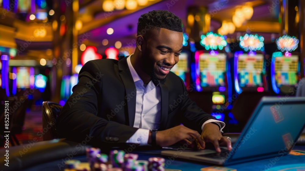 Fototapeta premium The man in a casino