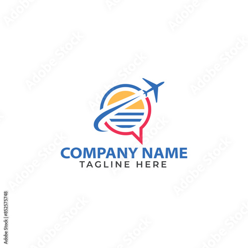 Free Download Simple Travel logo designs vector, Circle Travel Plane logo 
 - GFXLoad