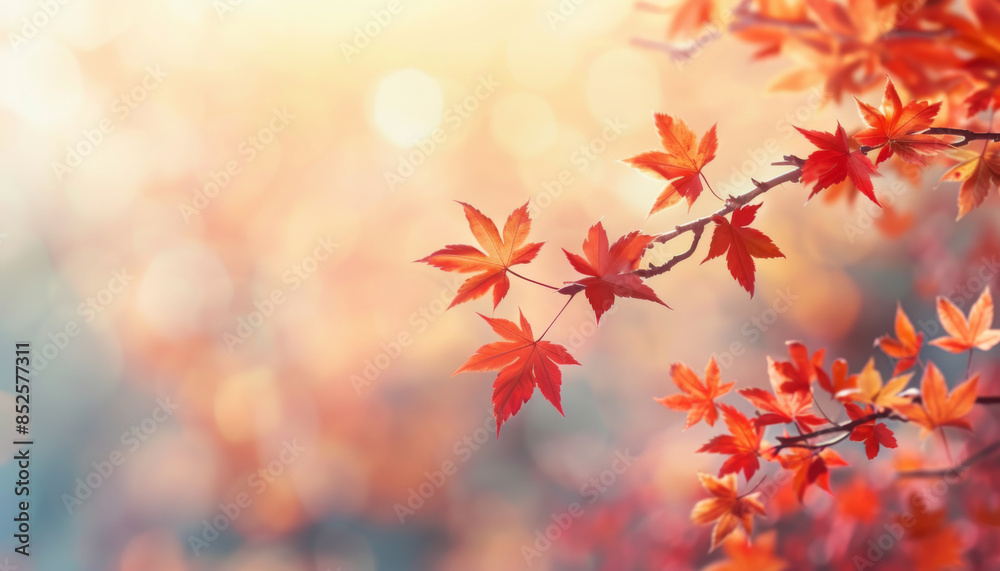 beautiful autumn background with red and orange maple leaves on the branch. natural fall season wallpaper. beautiful close up of an autumn tree branch beautiful autumn background with red and orange maple leaves on the branch. natural fall season wallpaper. beautiful close up of an autumn tree branch