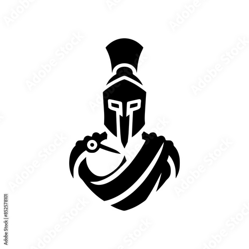 great spartan warrior knight logo vector illustration template design