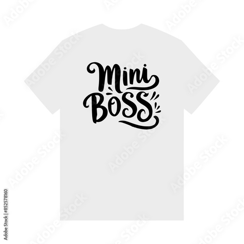 cute mini boss text tshirt fashion sticker vector illustration template design