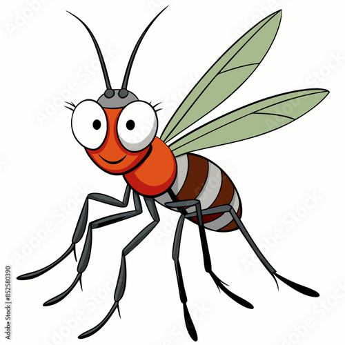 A Cartoon vector illustration of a mosquito 
