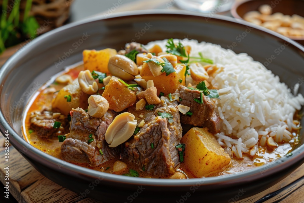 A picture of a dish with rice and meat A picture of a dish with rice and meat