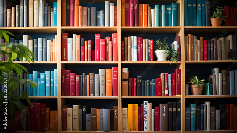 library shelves with books library shelves with books