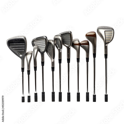 Golf clubs against transparent background Ai generated photo