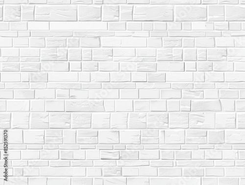 Hyperrealistic natural look White brick wall background, white color, minimalism