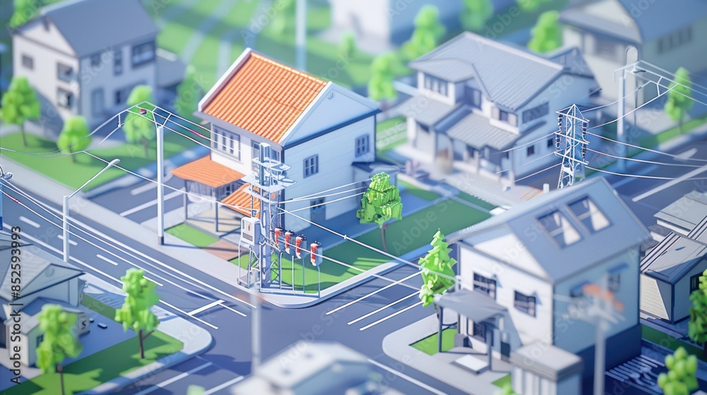 Smart city and communication network concept Smart city and communication network concept