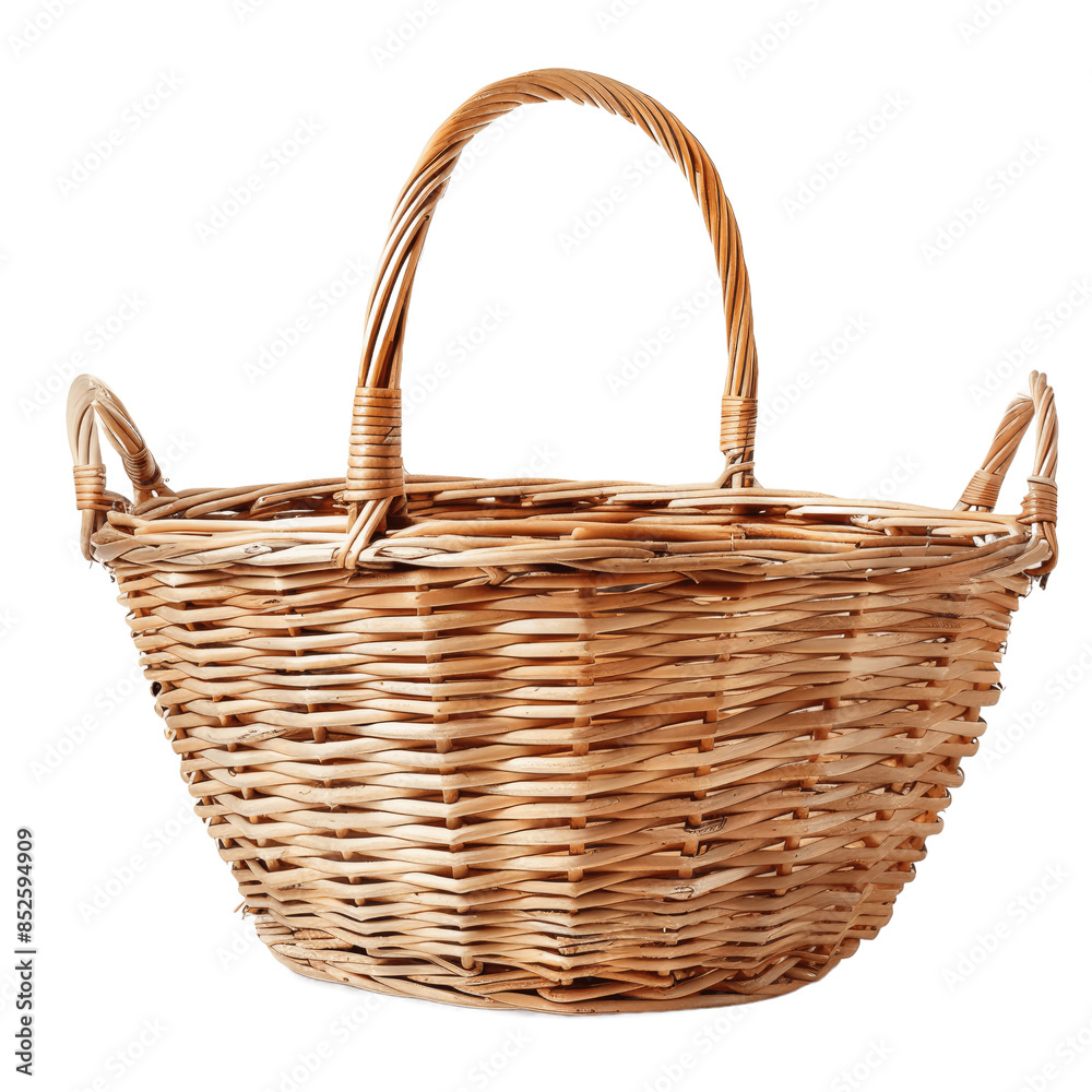 Empty basket isolated on transparent background