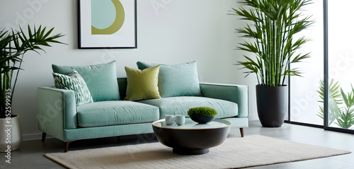 Bright and spacious living room with a comfortable sofa, minimalist decor, and expansive windows