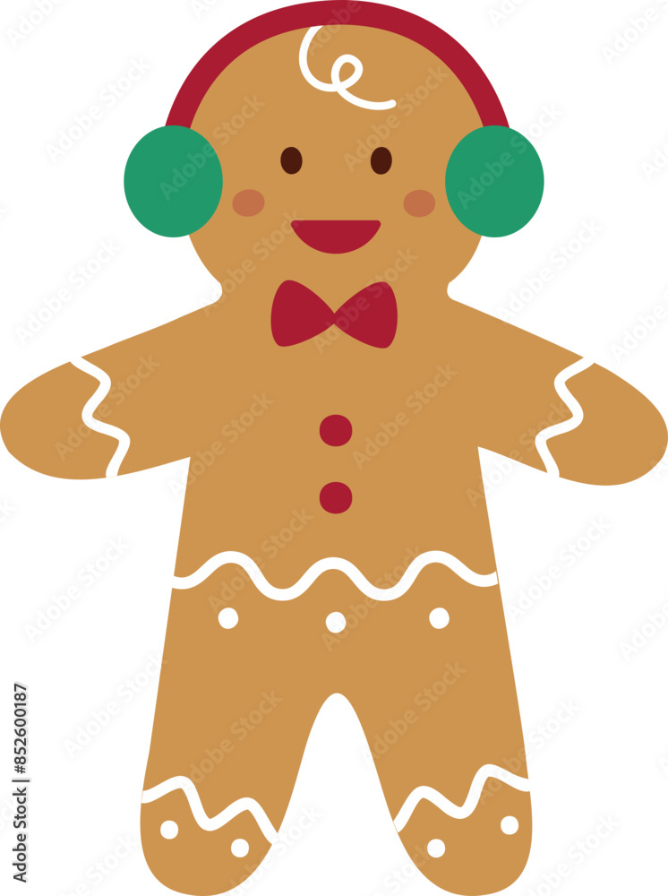 Obraz premium Gingerbread man cookie vector