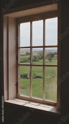 Take a photo from inside looking out through a window.