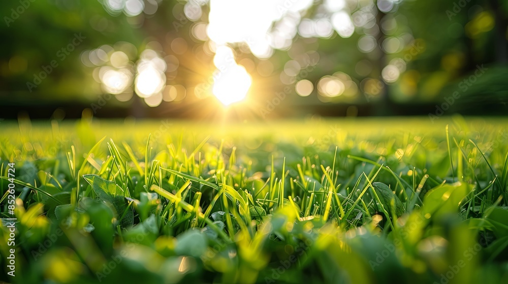 Lush Green Garden Grass in Close-Up Lush Green Garden Grass in Close-Up