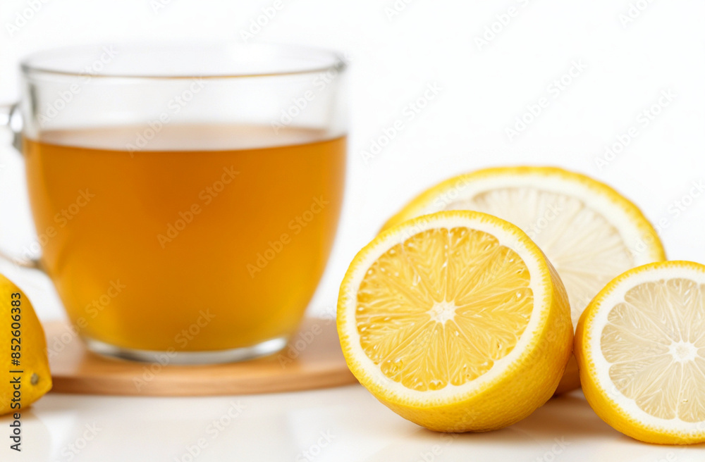 Lemon tea, isolated on white background Lemon tea, isolated on white background