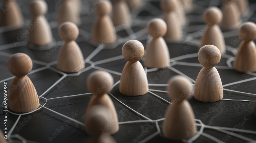 Obraz premium The interconnected wooden figures