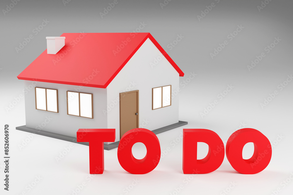 Luxury red inscription to do on grey podium, soft light, smooth background, 3d rendering Luxury red inscription to do on grey podium, soft light, smooth background, 3d rendering