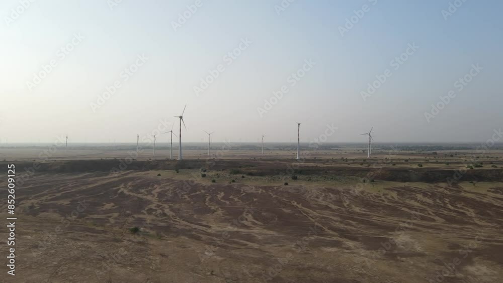 Drone shot of Windmill, Jaisalmer (Forward Movement) Drone shot of Windmill, Jaisalmer (Forward Movement)