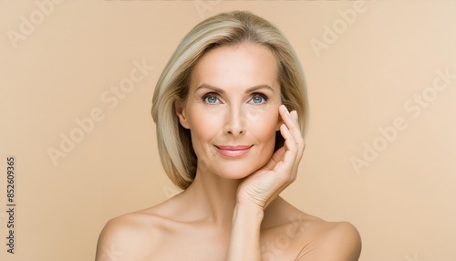 beauty portrait  middle age woman   photo