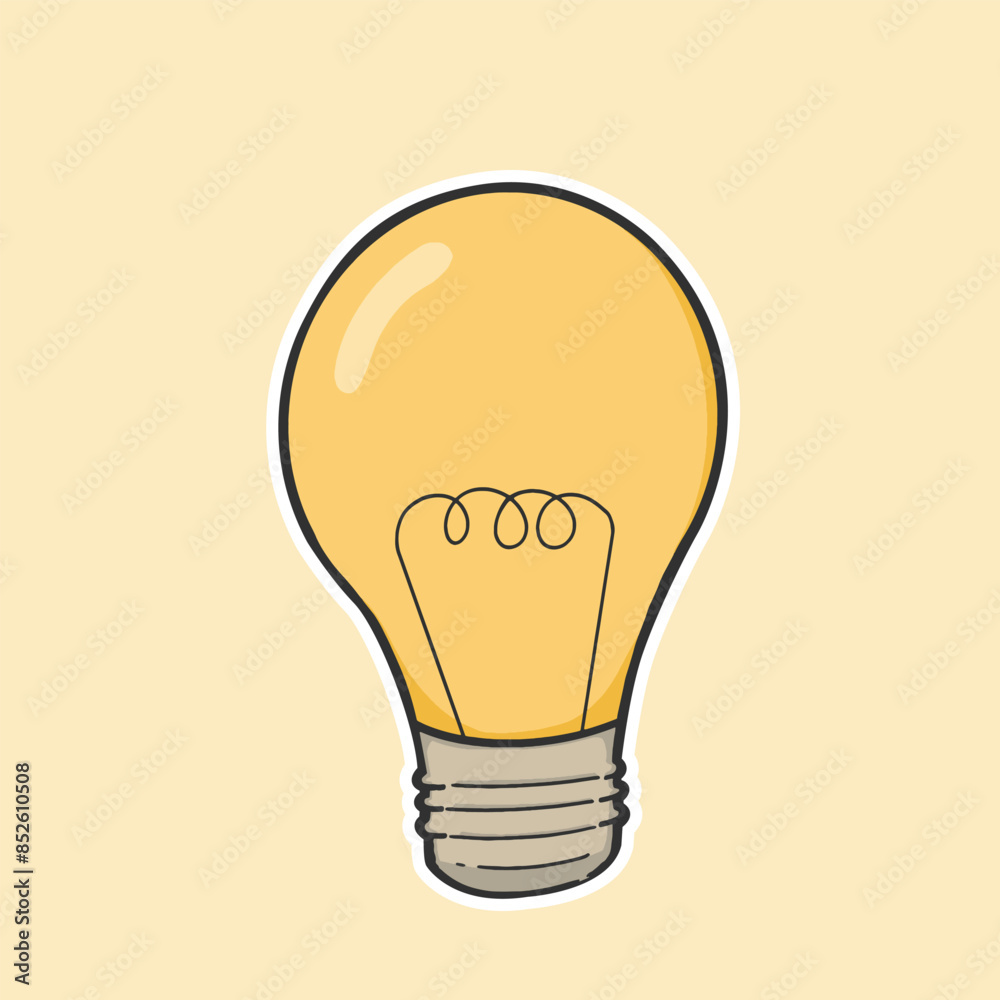 Light Bulb Vector Cute Illustration Light Bulb Vector Cute Illustration