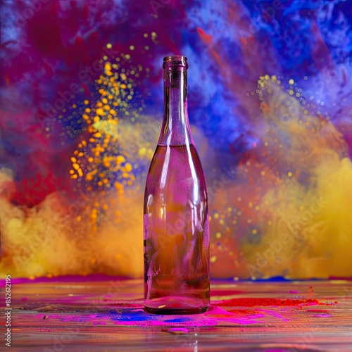 Red and Purple Champagne Bottle Background