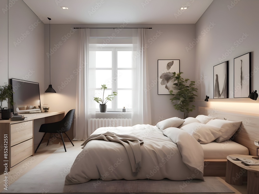 Fototapeta premium Cozy Bed Room Inspiration Photography Art