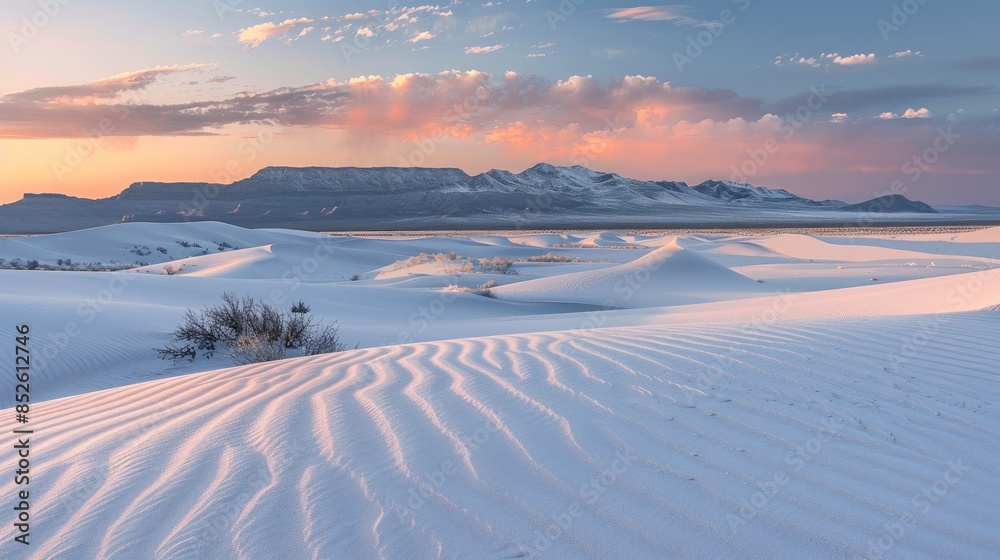White sand dune with evening ripples