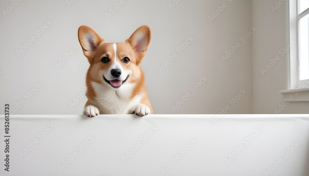 Cute dog, copy space background banner header poster design. Cute dog, copy space background banner header poster design.