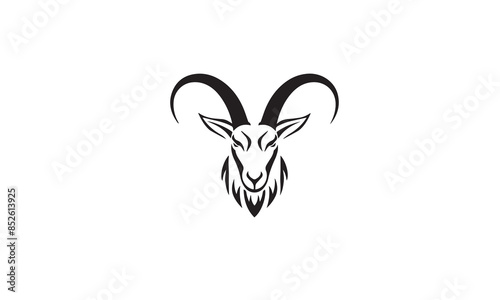Goat head vector logo design