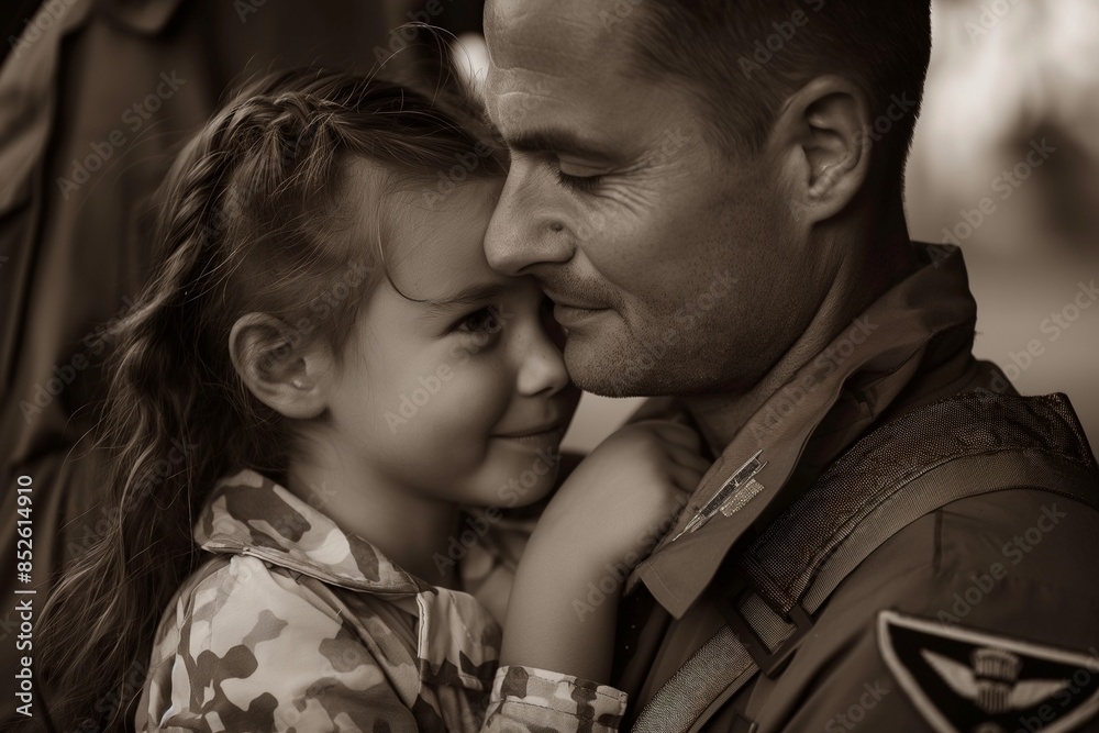 military reunion between father and daughter, Heartwarming Military