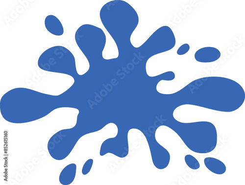 Abstract isolated vector blue paint stain. Bright colored blot illustration.
